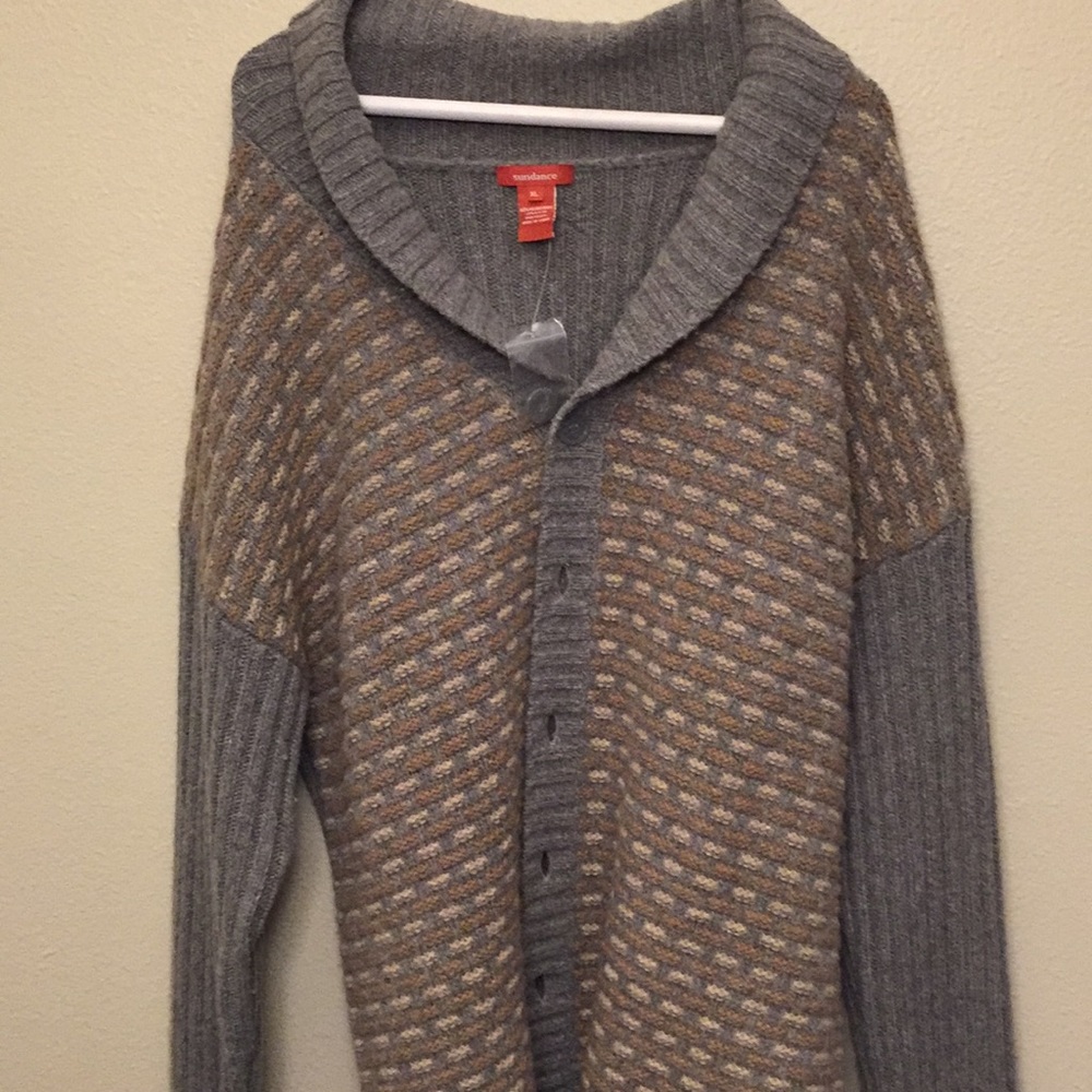 Sundance shawl collared men’s cardigan.